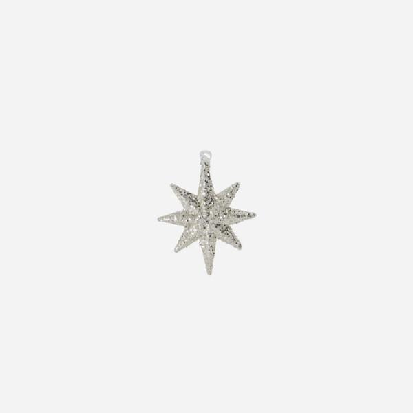 Chunky Star Ornament Silver Glitter by House Doctor