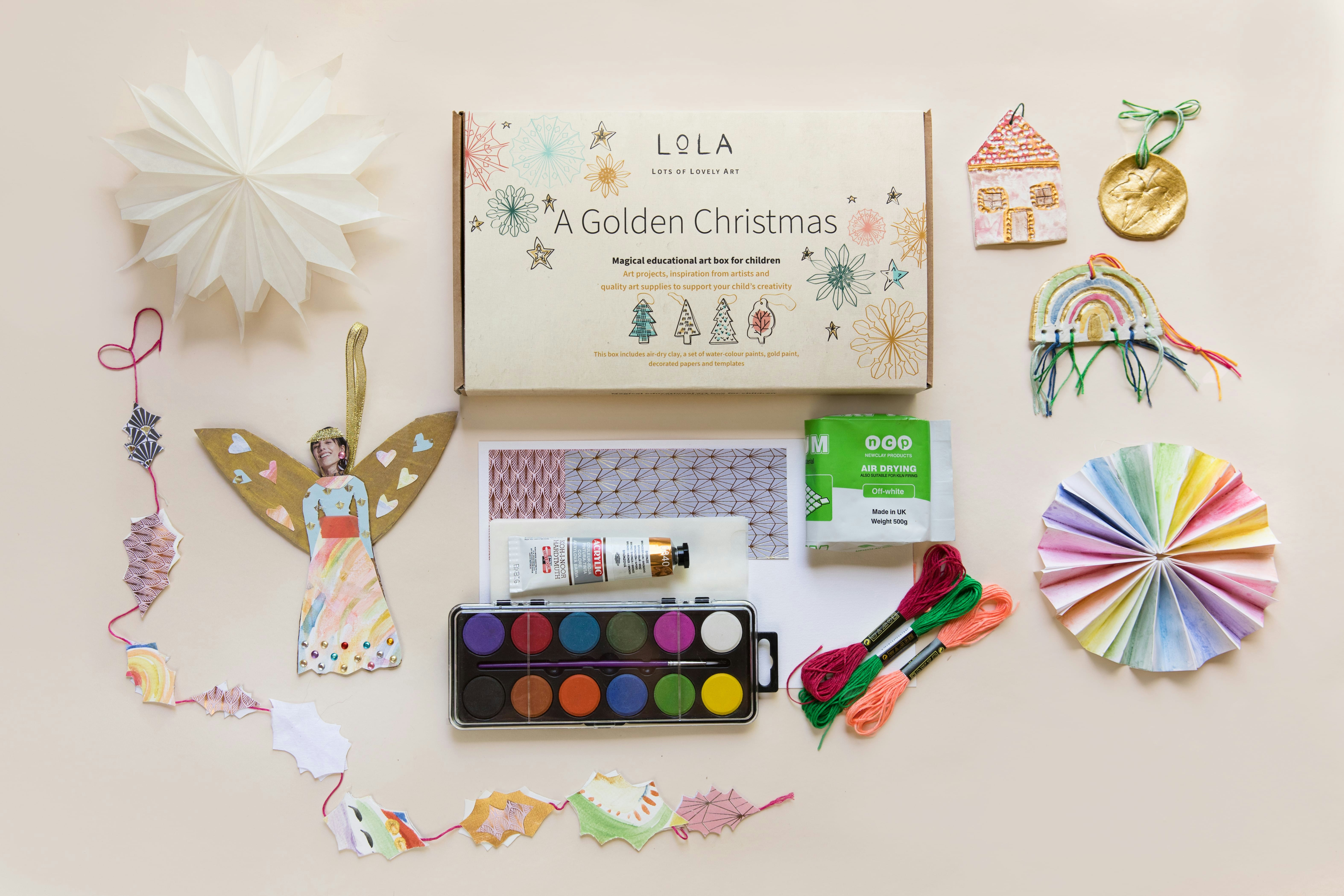 Golden Christmas Art Box by LoLA - Lots of Lovely Art