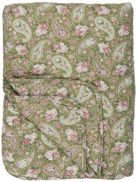 Green Paisley Quilted Throw by Ib Laursen