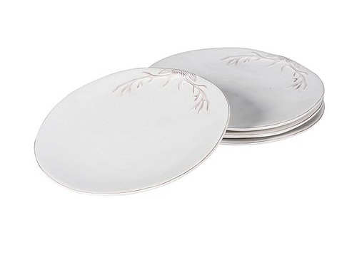 White Side Plate With Rustic Antler Design by Coachhouse