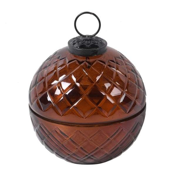 Brown Cut Glass Candle with Cedar and Balsam by Coachhouse