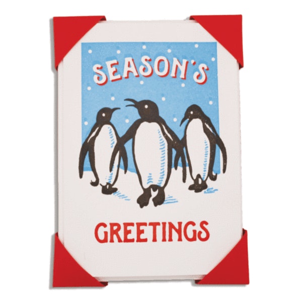 Note Cards Christmas Penguins Pack of 5 by Archivist