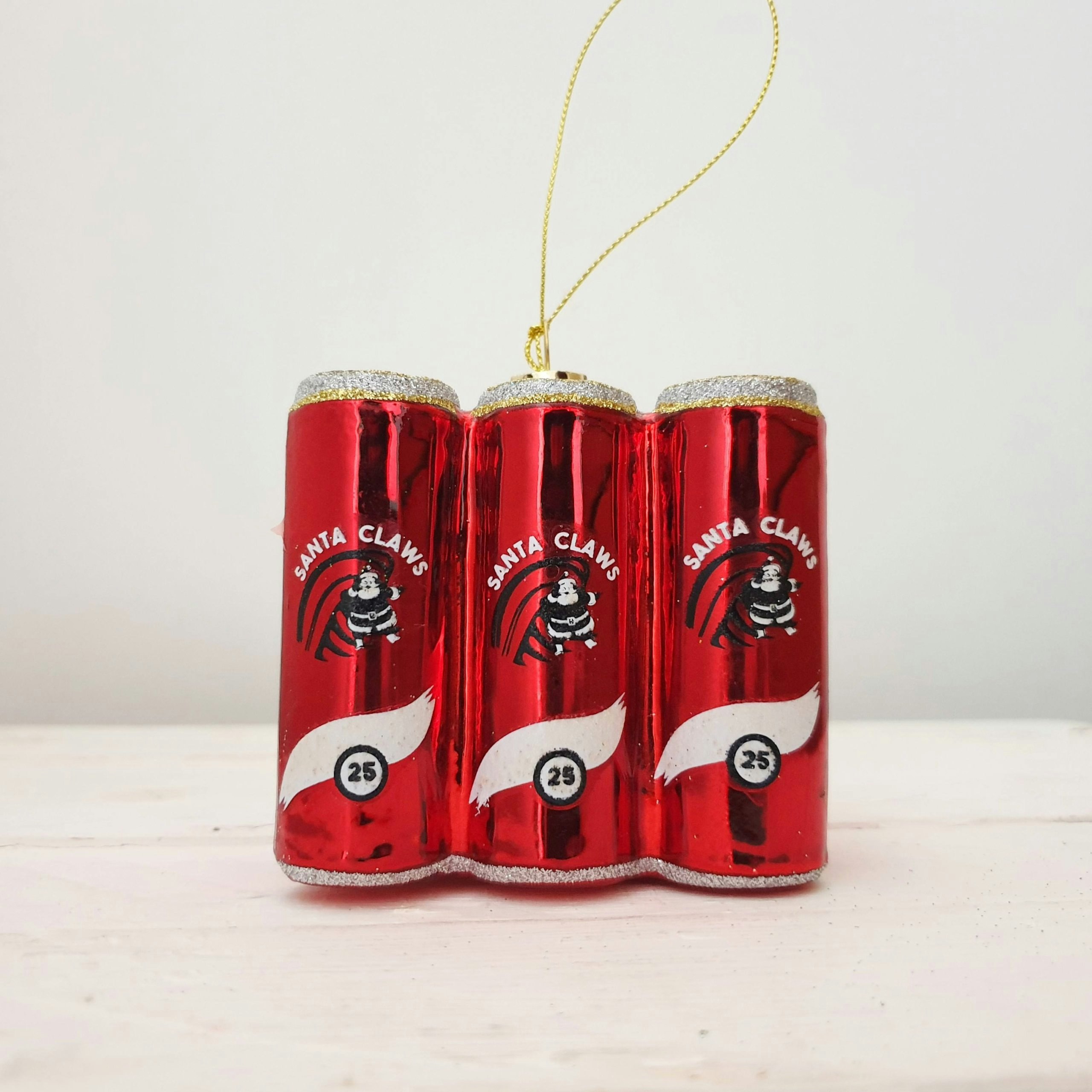 Santa Claus Six Pack Glass Christmas Decoration by Oak Lane