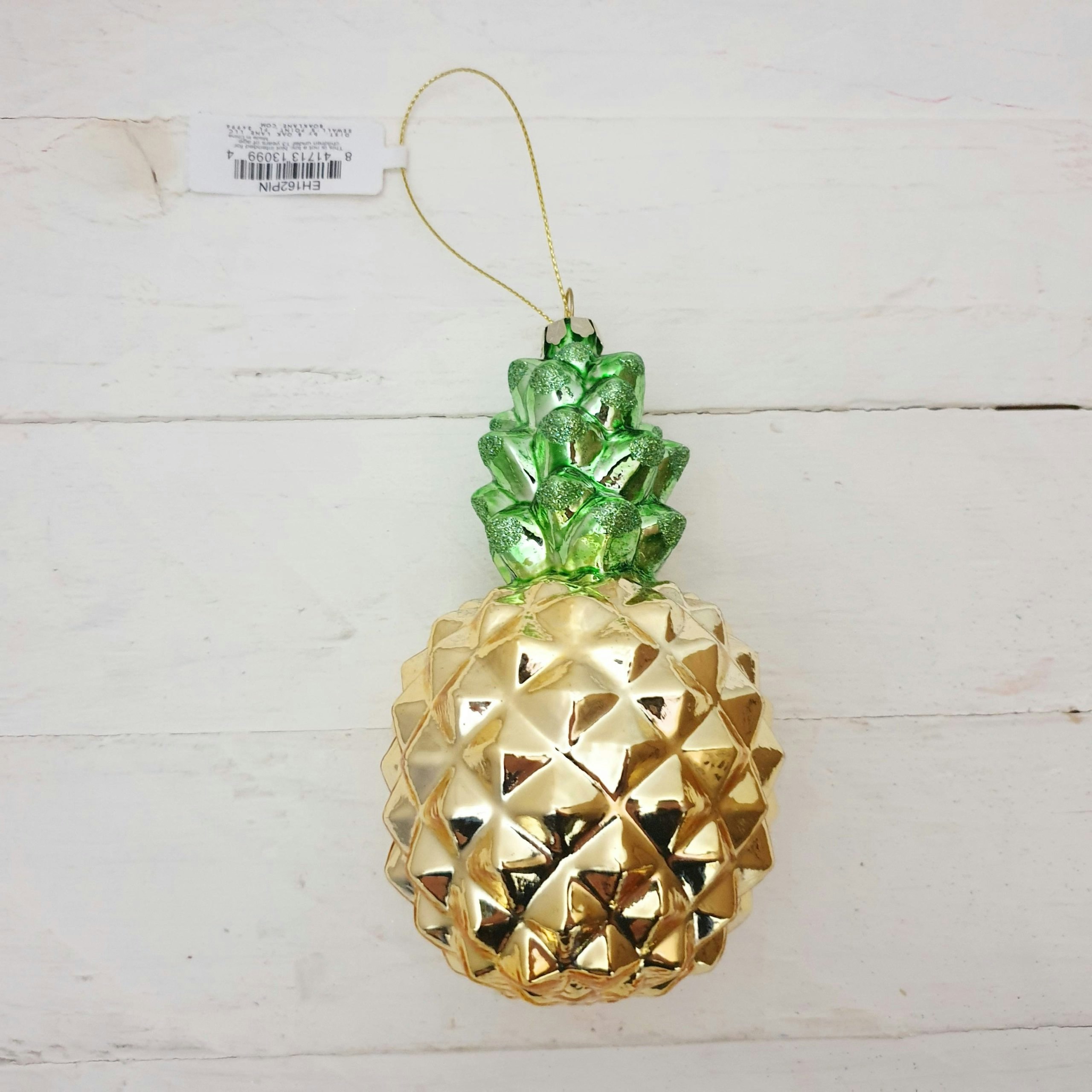 Pineapple Glass Christmas Decoration by Oak Lane
