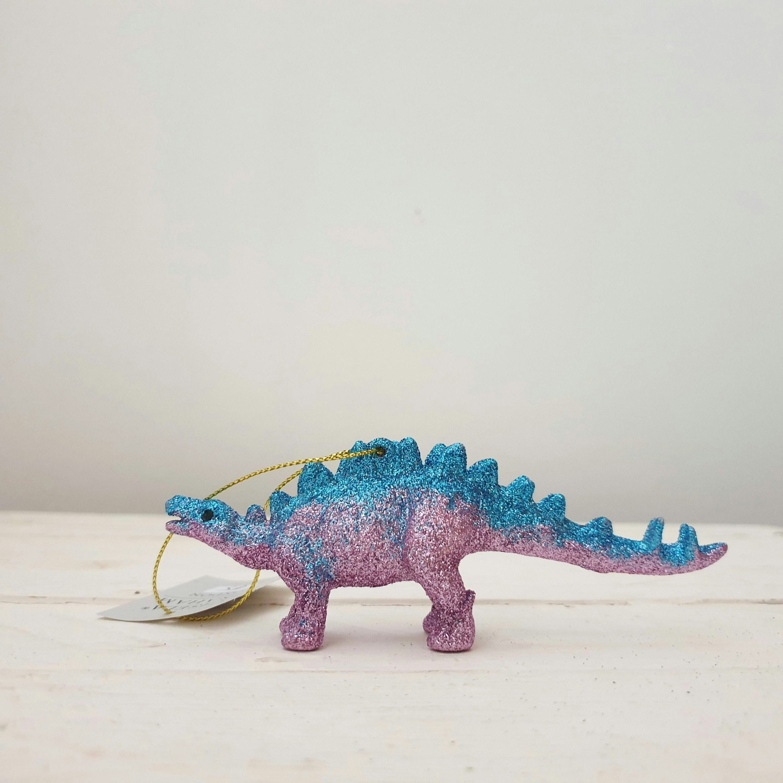 Stegosaurus Glitter Christmas Decoration by Gisela Graham