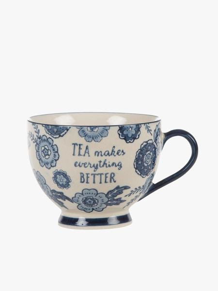Blue Willow Floral Mug by Sass & Belle
