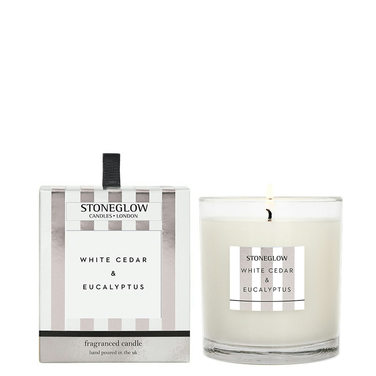 White Cedar and Eucalyptus Tumbler Candle by Stoneglow