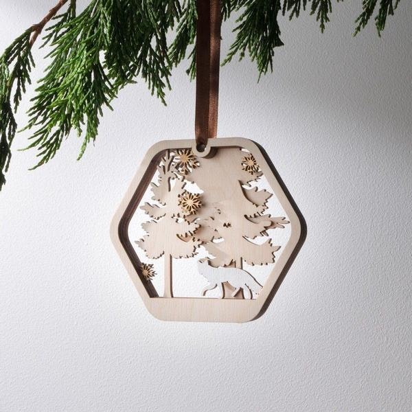 Tree Scene Ornament | Lone Fox by Brch