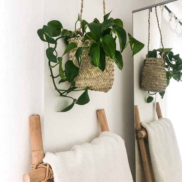 Hanging Palm Leaf Basket by Beldi Maison