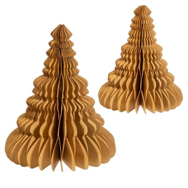 Kraft Paper Honeycomb Tree Standing Decoration - Set Of 2 by Sass & Belle