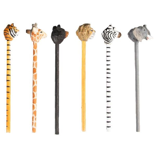 Wooden Safari Animals Pencil - Assorted by Sass & Belle