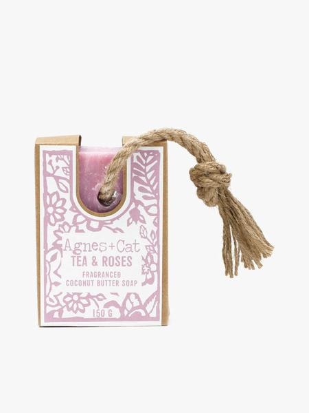 Tea & Roses Soap On A Rope by Agnes & Cat