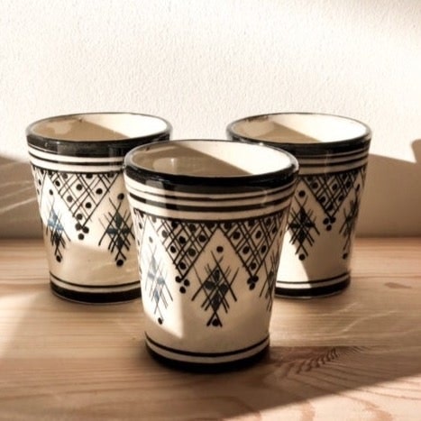 Mini Moroccan Tumbler In Black White And Grey by Beldi Maison