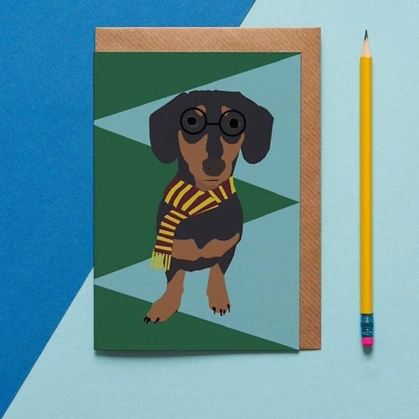 Stephen The Sausage Dog Card by Lorna Syson