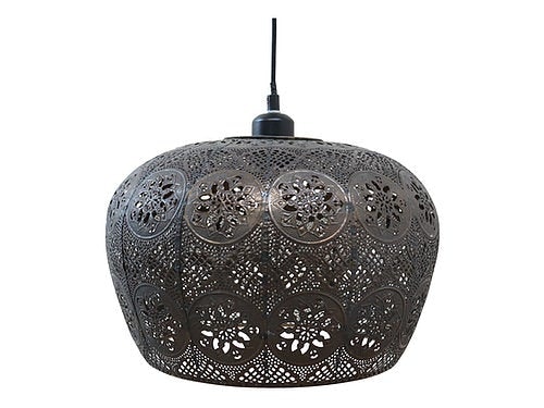 Hanging Metal Fretwork Lamp by Chic Antique
