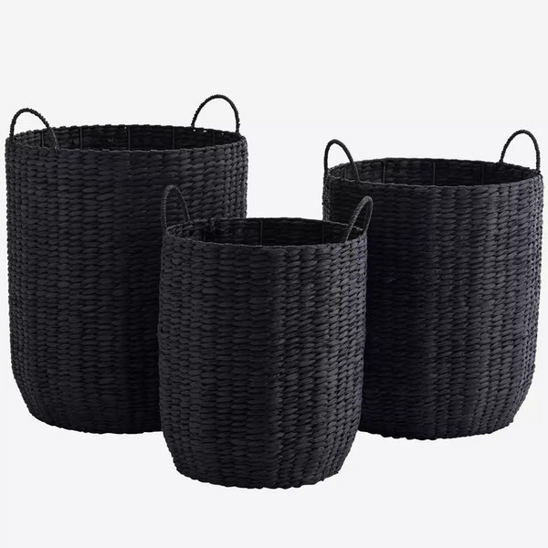 Paper Rope Baskets W/Handles Set Of 3 by Madam Stoltz