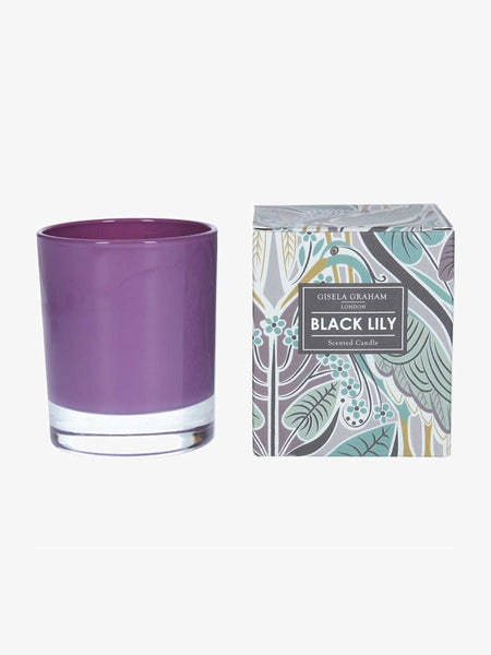 Heron Black Lily Scented Candle Pot by Gisela Graham