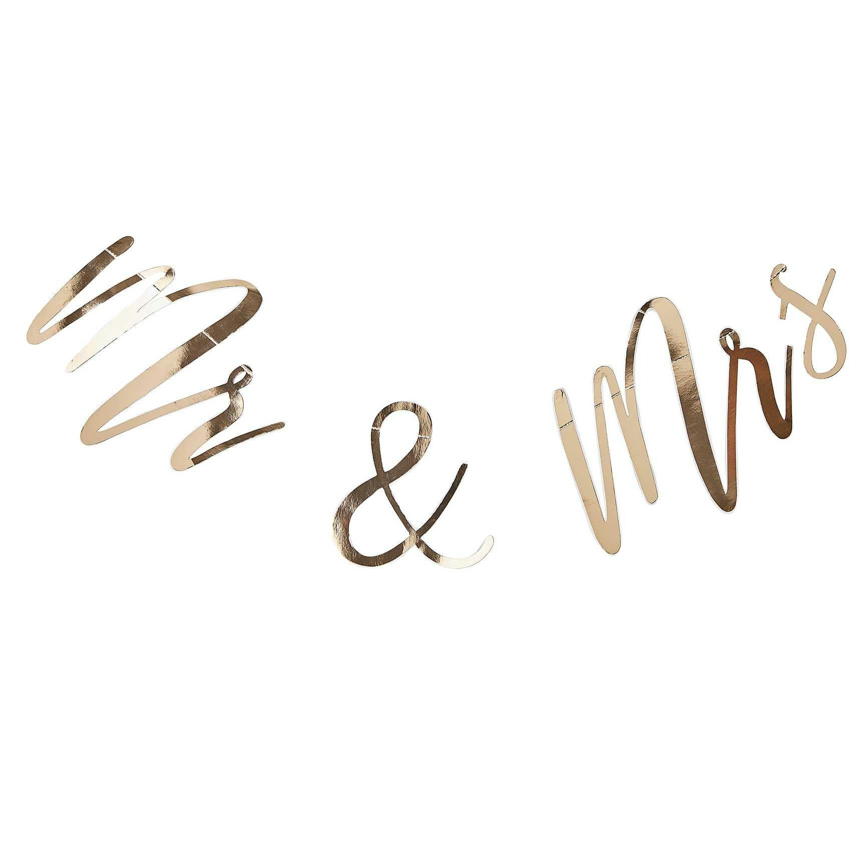 Gold Mr and Mrs Wedding Banner by Gingerray