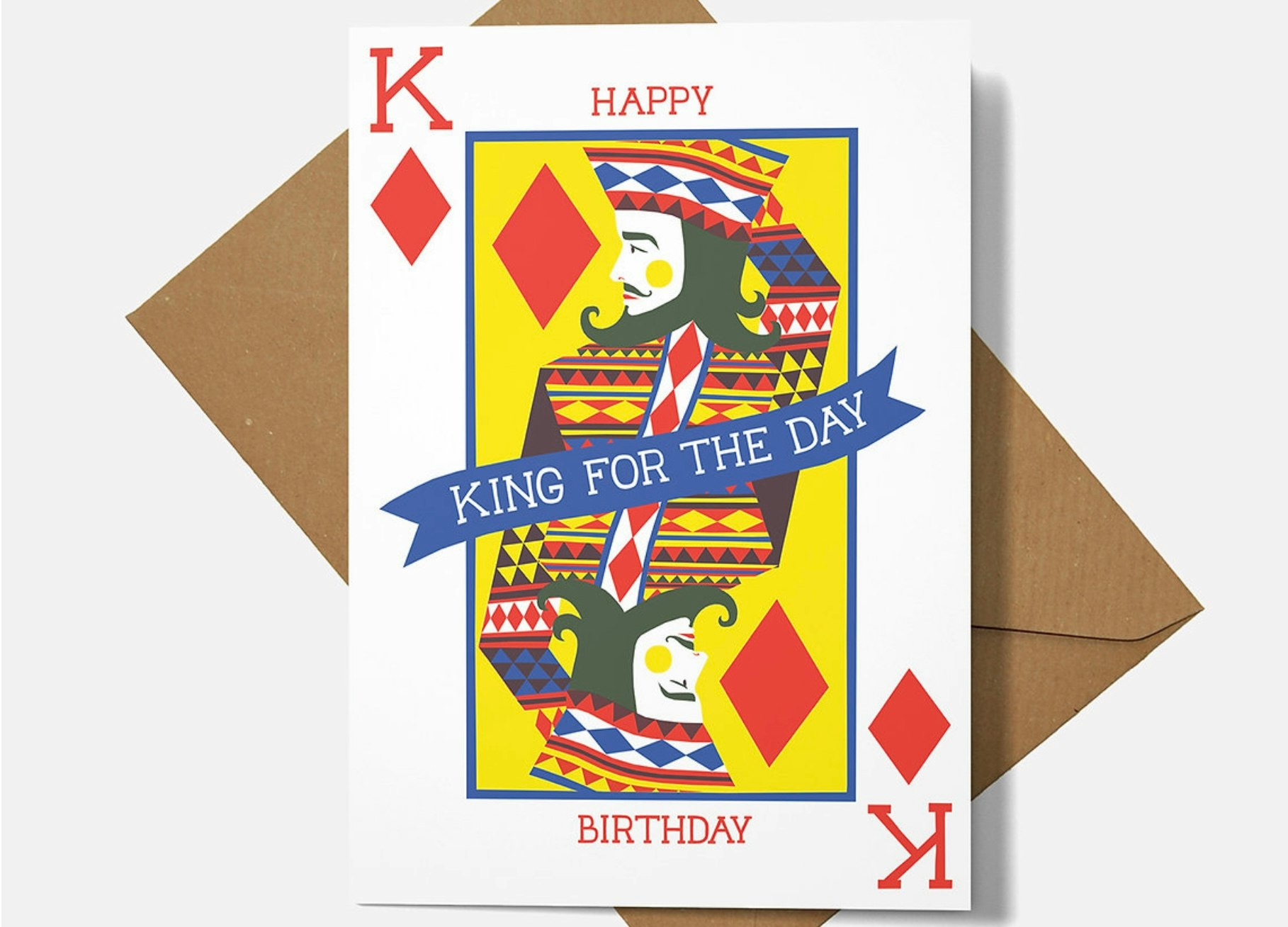 King for the Day Greetings Card by Printer Johnson
