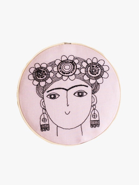 Frida Kahlo Embroidery Hoop Kit by Cotton Clara