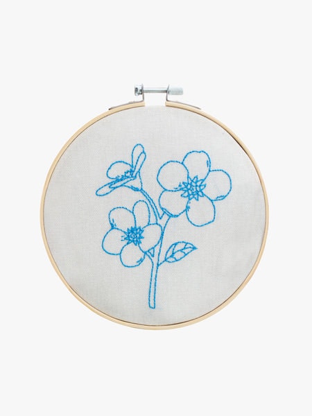 Forget Me Not Embroidery Hoop Kit by Cotton Clara