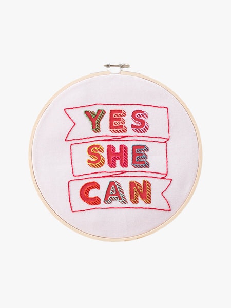 Yes She Can Embroidery Hoop Kit by Cotton Clara