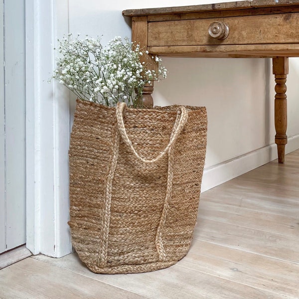 Jute Basket Tall by Indra Importer
