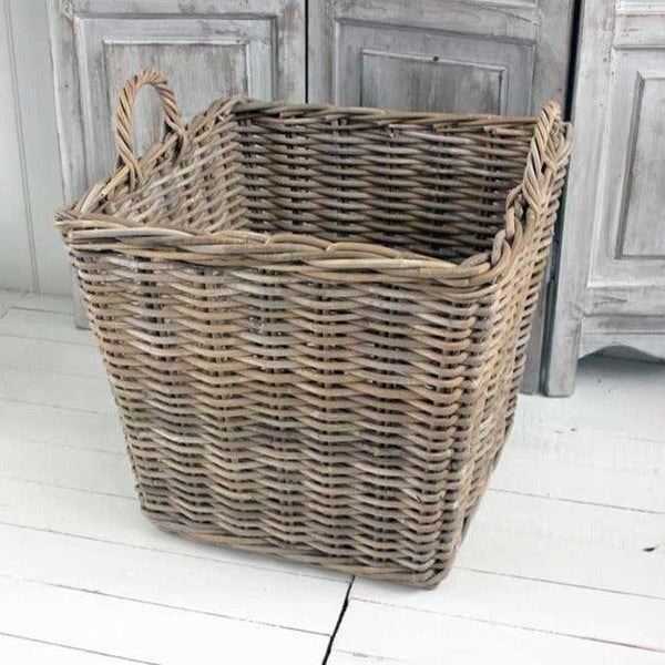 Large Square Willow Log Or Storage Basket by Distinctly Living