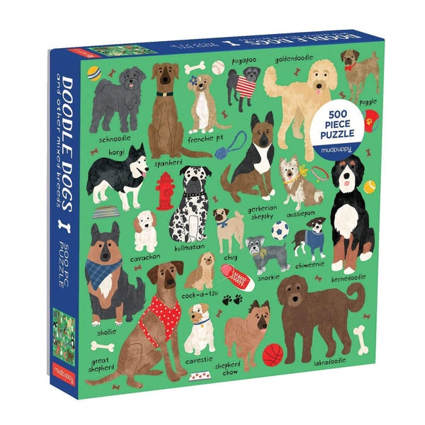 Doodle Dog And Other Mixed Breeds 500 Piece Family Puzzle by Mudpuppy