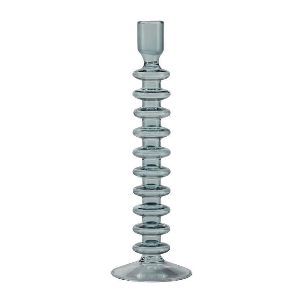 Light Blue Candle Holder with Rings by Bahne