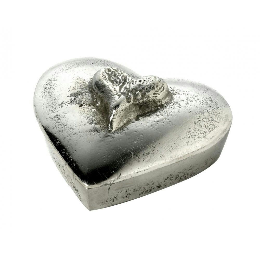 Aluminium Silver Heart Box by Parlane