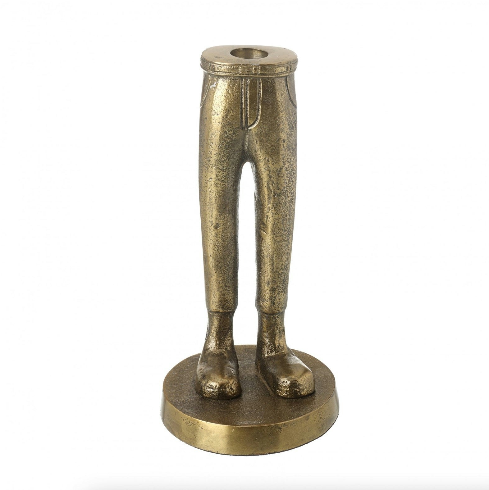 Gold Trouser Legs Candle Holder by Parlane