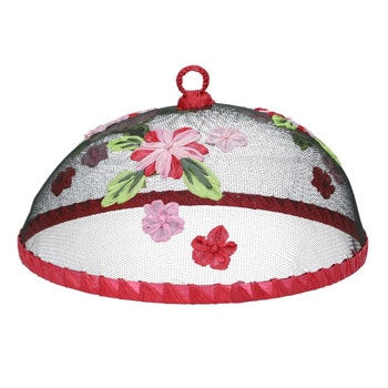 Bright Flowers Raffia Mesh Food Cover by Gisela Graham
