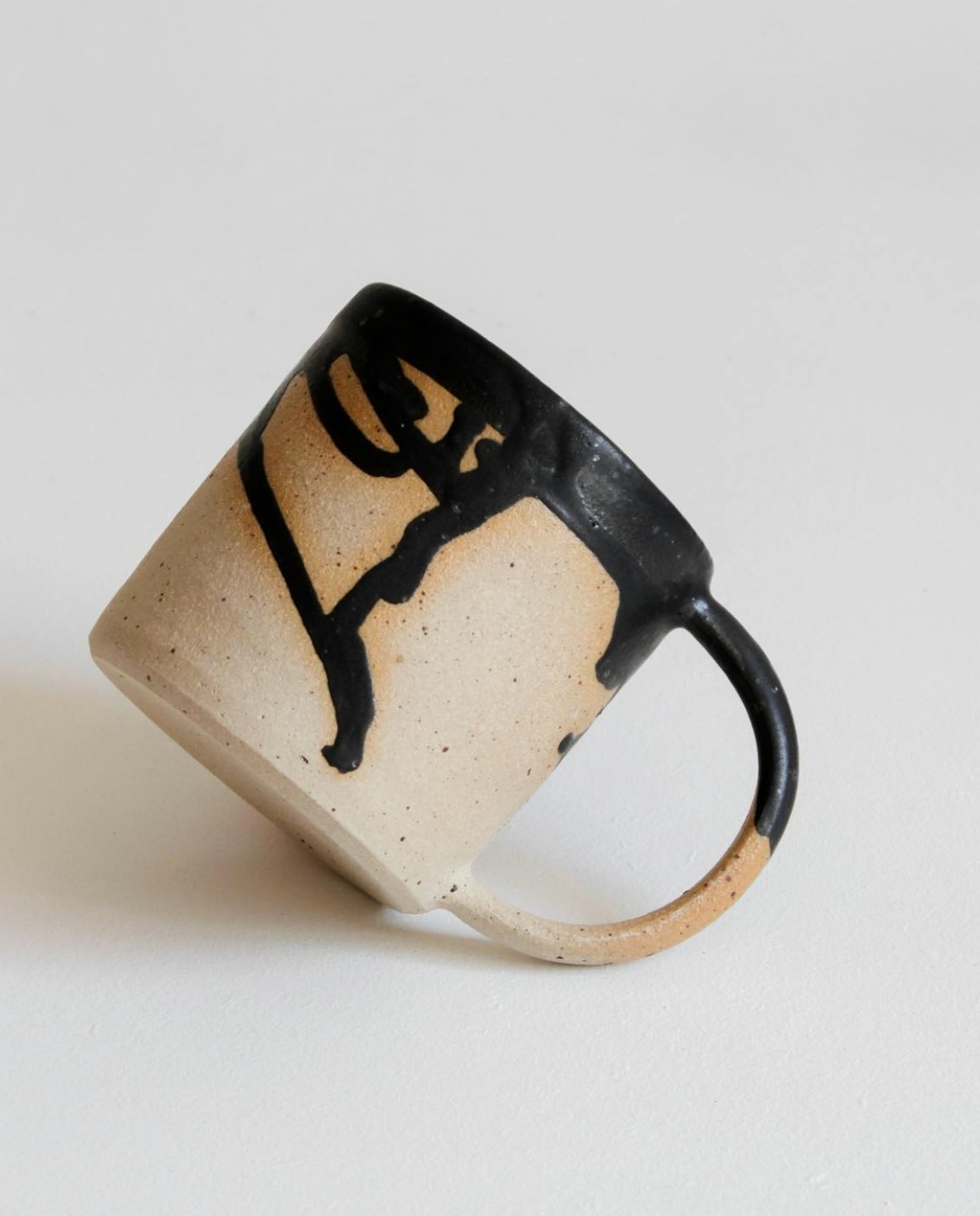 Large Mug | Black Drip Glaze by KJA STUDIO