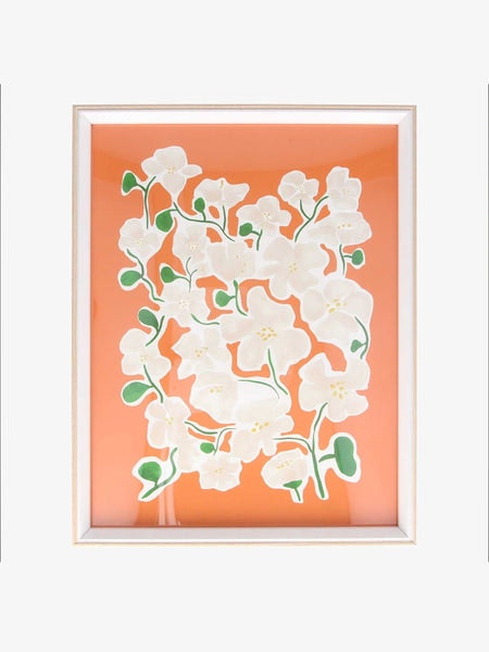 Orchid Natural Framed Print by Gisela Graham