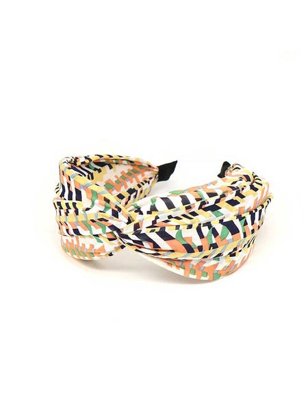 Peach Mix Jazzy Retro Print Headband by Pom Amsterdam