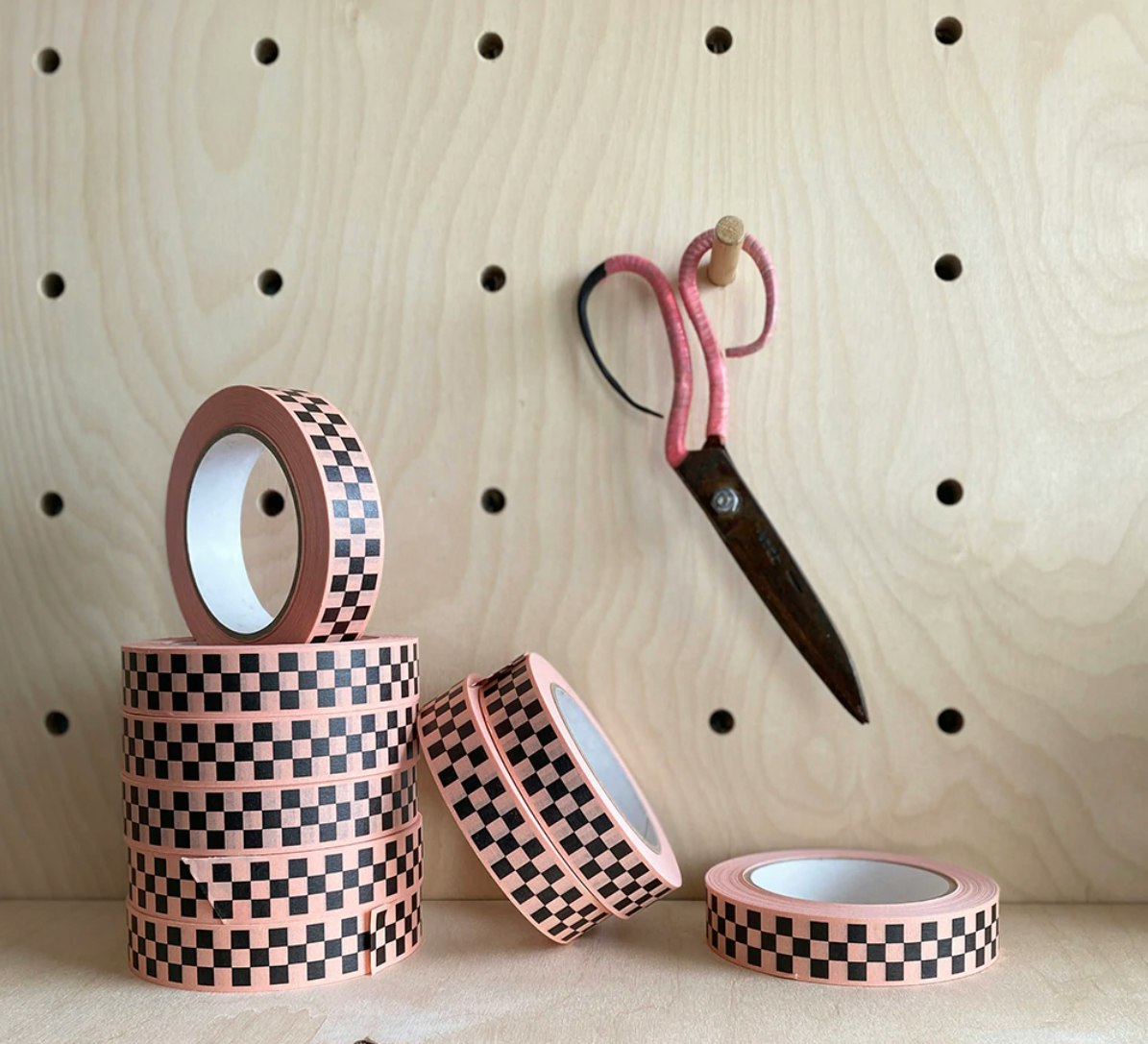 Peach Check Tape by Petra Boase
