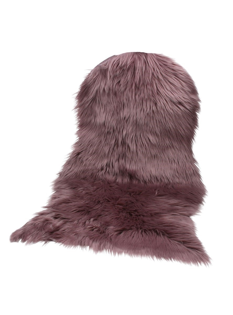Dusky Mauve Faux Fur Rug by Gisela Graham