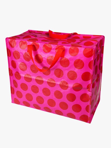 Red On Pink Spotlight Jumbo Storage Bag by Rex London