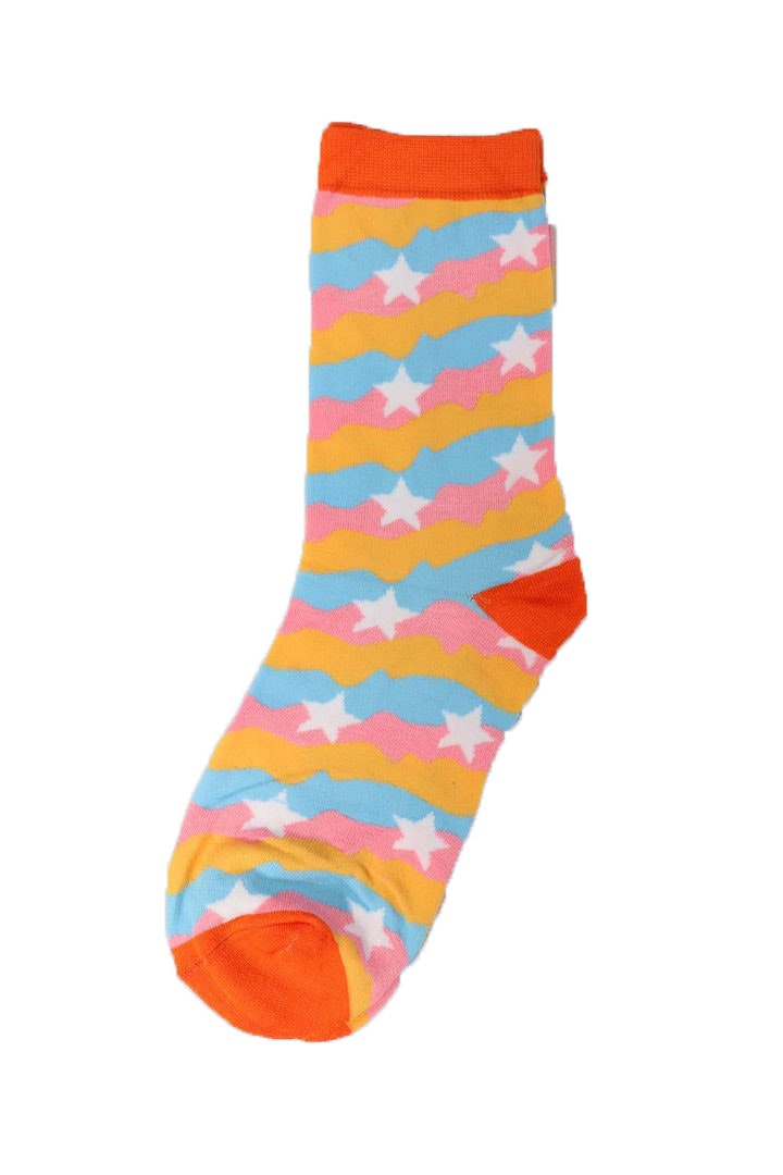 Women's Multicoloured Star Bamboo Socks by Miss Shorthair