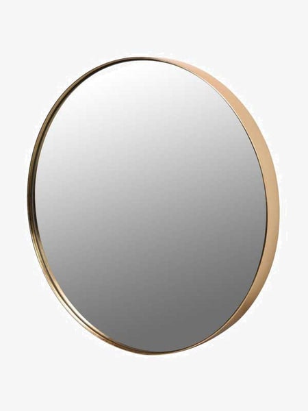 Gold Rimmed Round Mirror by Coach House