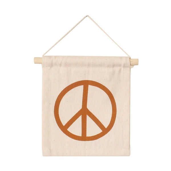 Hanging Peace Sign In Rust by Imani Collective