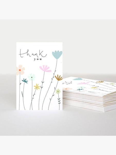 Fleur Floral Thank You Notecards Pack Of 10 by Caroline Gardner