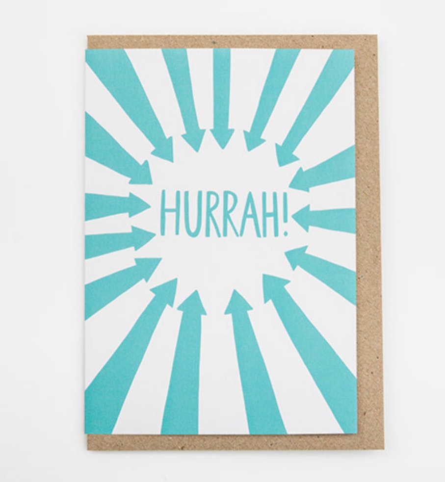 Hurrah greetings card by Alison Hardcastle