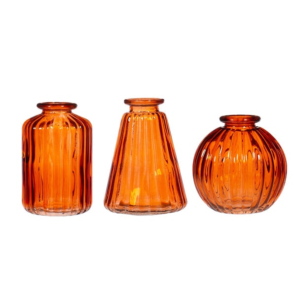 Set Of 3 Amber Bud Vases by Sass & Belle