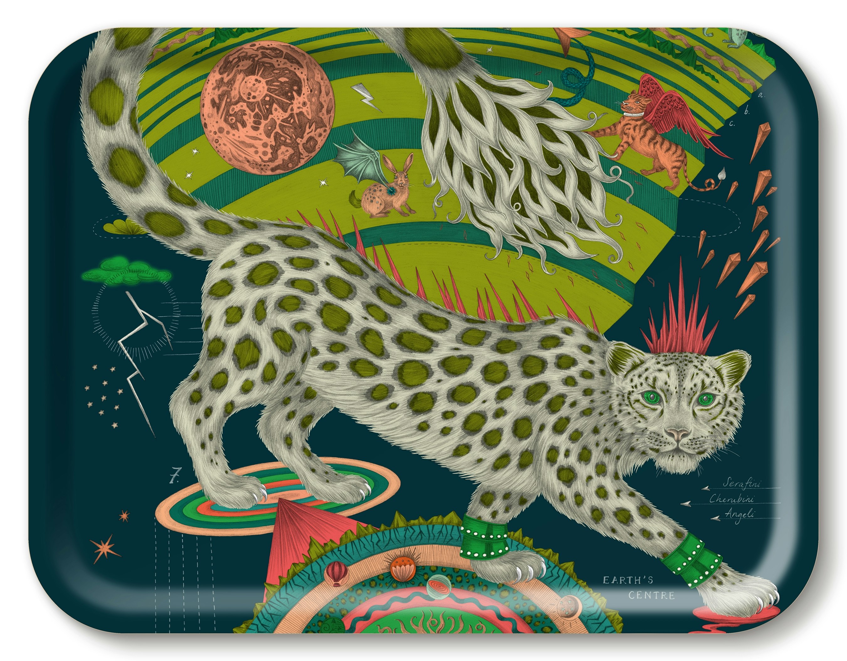 Jamida Of Sweden Snow Leopard Tray Large by