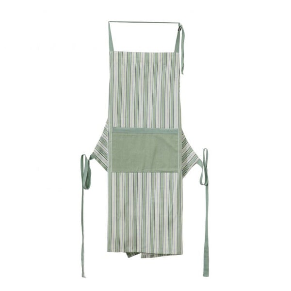 Pretty Green Stripe Apron With Patch Pocket by Gallery Direct