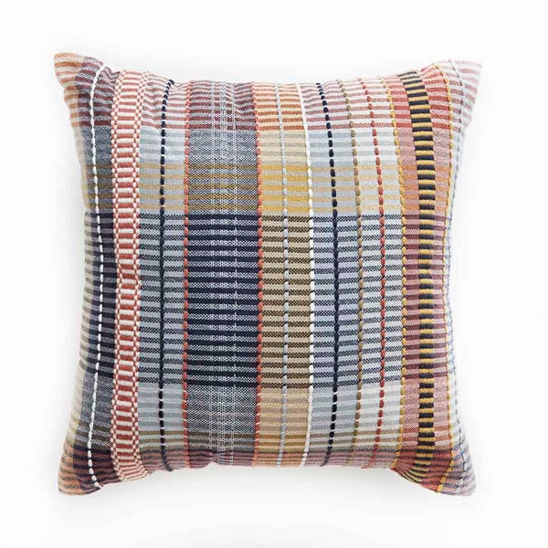Pink Check Cushion by Weaver Green