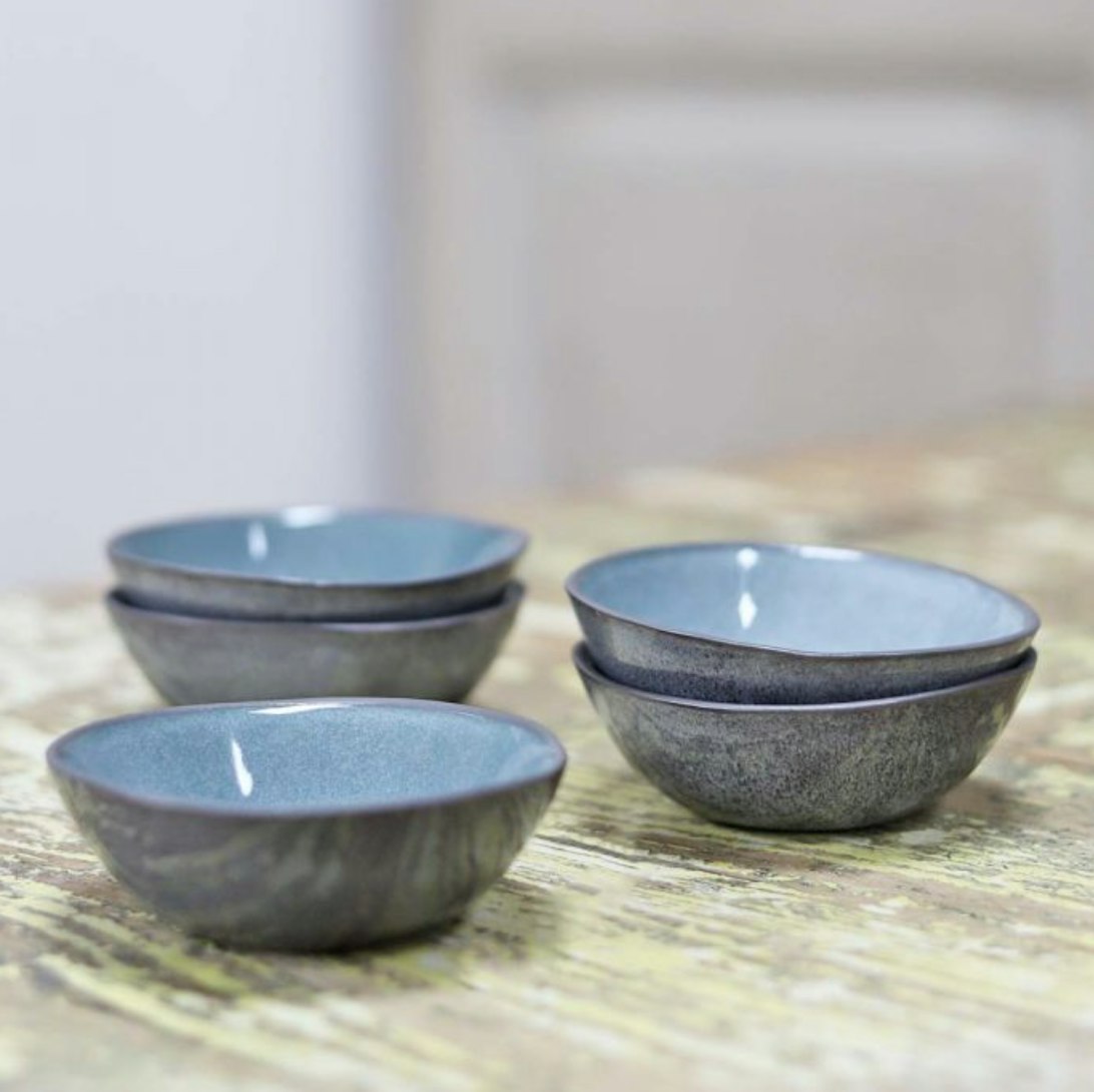 Set of 4 Mini Ceramic Dipping Bowls by Biggie Best