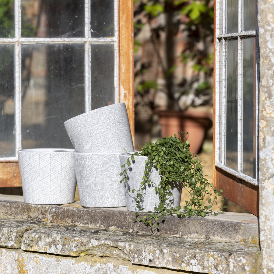 Faded Grey Vintage Style Dutch Terracotta Flowerpot by Grand Illusions